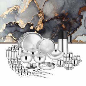 Nikki 78 PCS Juego de vajilla de acero inoxidable de doble pared para cenas de 6 personas - Product Image 1