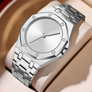 New Factory Wholesale Fashion Simple Matte Finish Round Stainless Steel Band Quartz Men's Watch Digital <b>Display</b> Roman Numerals - Product Image 2