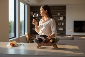 wine <b>rack</b> wide shelf wine <b>rack</b> narrow stand wine <b>rack</b> compact shelf wine <b>rack</b> small space solution wine <b>rack</b> apartment friendly - Product Image 4