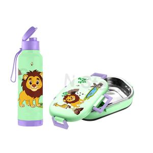 Fiambrera con calentador para niños para la escuela Tiffin Box Metal pulido con botella - Product Image 1