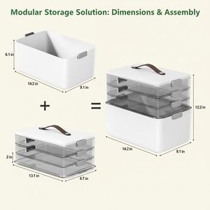 Organizador de Medicamentos Portátil de 4 Niveles, Caja de Almacenamiento con Asa de Cuero y Cierre, para Armario, Organización del Hogar, Organizador de Maquillaje - Product Image 5