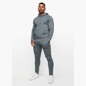 Sweat-shirt de sport pour homme à manches longues et capuche, grande taille 6XL, ensemble de survêtement uni brodé pour la course en hiver - Product Image 4