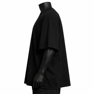 T-shirts Oversize Homme en Gros 100% Coton Écologique Respirant avec Logo Personnalisé Imprimé au Dos Couleur Unie Streetwear Manches Courtes - Product Image 5