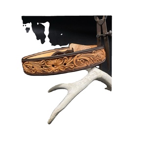 Cinturón de vaquero occidental de diseñador de cuero de vaca genuino de la mejor calidad con diseño en relieve floral Proveedor de fabricante para hombres y mujeres - Product Image 1