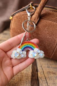 Eco-Friendly Classic Decorative Handmade Beaded Floral Embroidery Keychain & <b>Bag</b> <b>Charm</b> - Product Image 5