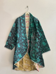 Wholesale Lot Of <b>Kantha</b> Vintage Reversible Quilted Umbrella Cut <b>Jacket</b> Coat - Product Image 2