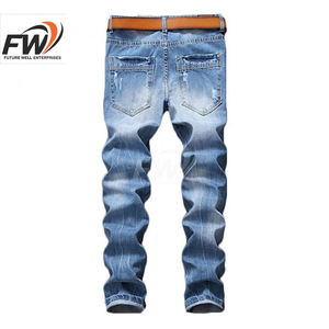 Pantalones Vaqueros de Mezclilla al por Mayor OEM, Pantalones de Alta Calidad, Cintura Media, Lavado de Color, Tejido de Punto de Alta Calidad, Ropa de Moda Masculina - Product Image 2