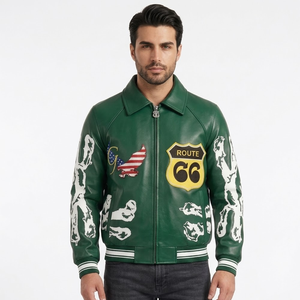 Veste universitaire en toile avec logo personnalisé pour hommes, style streetwear, broderie noire, respirante, coupe-vent, 100% coton - Product Image 4