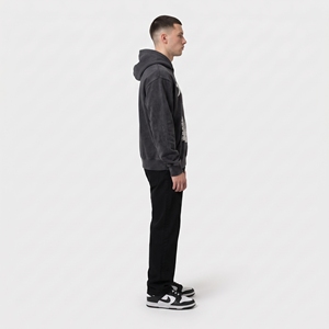 Sweat-shirt à capuche imprimé pour homme, style streetwear oversize, motif loup et forêt, en polaire - Product Image 3