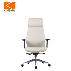 Chaise de bureau exécutive moderne KINSHA en cuir PU, dossier haut, accoudoirs réglables, hauteur réglable, base pivotante chromée, ergonomique - Product Image 5
