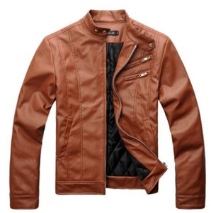 Veste en cuir véritable pour l'hiver 2026 avec doublure en polyester, fourrure artificielle en peau de mouton, grande taille, fermeture éclair imperméable - Product Image 2