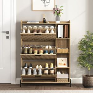 Organizzatore per Scarpe Comfy Living, Scarpiera in Legno con Pali Imbottiti Antiscivolo, Copertura in Acrilico Trasparente, Capacità 30 Paia - Product Image 2