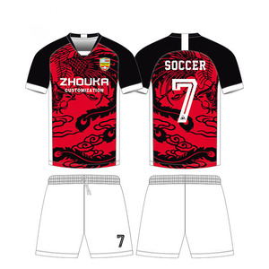 Ensemble de maillots de football personnalisés imprimés par sublimation, uniforme de football pour hommes, taille plus, short d'équipe, maillot de football rétro, kit de maillot de football en gros - Product Image 5