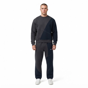 Conjunto de Sudadera y Pantalones Deportivos de Dos Tonos para Hombre, Ropa Casual de Calle, Conjuntos a Juego, Chándal con Logotipo Personalizado - Product Image 1