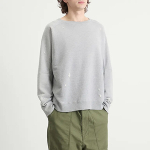 Sudadera Premium Gris Claro con Cuello Redondo, 350 gsm, Manga Regular, Tejido de Punto, Corte Holgado, Unisex, Informal, para Otoño - Product Image 2