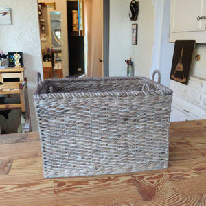 Panier carré en osier tressé fait main de qualité supérieure, multifonctionnel, en jacinthe d'eau, pour rangement domestique, chambre, toilettes, extérieur - Paniers tissés - Product Image 3