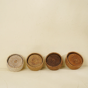 Ensemble de dessous-de-plat et de sous-verres en rotin tressé de qualité supérieure, résistant à la chaleur, vente en gros - Product Image 3