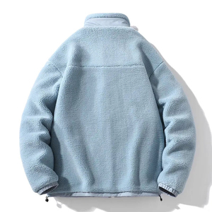 Clothing Manufacturer Custom Winter Sherpa Outfit Heavyweight Patchwork Fleece <b>Zip</b>-<b>Up</b> <b>Jacket</b> for High Quality <b>Jacket</b> - Product Image 2
