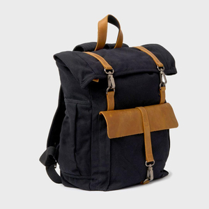 Sac à dos en cuir et toile pour voyage, travail, ordinateur portable, vente en gros, OEM, logo personnalisé, fournisseur LCB-0081 - Product Image 3