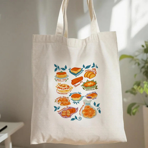 New Design Custom Printed Cotton Canvas Tote <b>Bag</b> New Simple Style Large Cute With Handle Comfortable For Shopping - Product Image 3