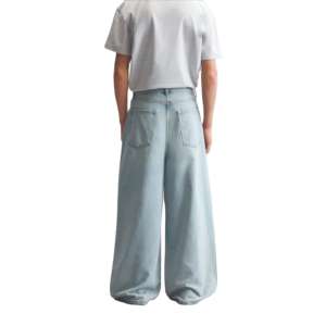 Nuevos pantalones vaqueros holgados para hombre con lavado ácido y efecto desgastado, con bolsillos delanteros y traseros, los más atractivos para personalización de tallas grandes. - Product Image 2