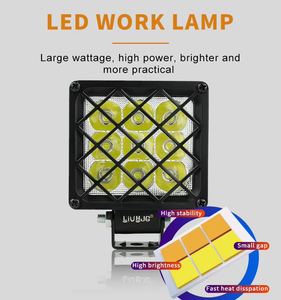 Feux de travail auxiliaires LED carrés clignotants 40W 12V LIU HJG 9 LED pour <span class=keywords><strong>moto</strong></span>, voiture et camion – Accessoires <span class=keywords><strong>moto</strong></span> modifiés - Product Image 1