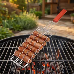 Rouleau à saucisses en acier inoxydable résistant à la chaleur, outil de cuisson durable pour faire cuire et retourner les saucisses, cuisines domestiques, restaurants - Product Image 4