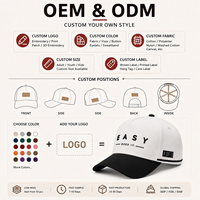 Casquette de baseball 5 panneaux personnalisée avec logo, broderie 3D, bicolore, imperméable, respirante et ajustable pour hommes – Vente en gros