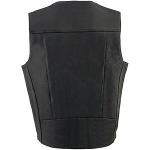 Chaleco de Motociclismo Samroz Sports, de Cuero Genuino, Personalizado, Casual, con Cierre de Cremallera en V, Precios Económicos al por Mayor, Transpirable, para Hombre - Product Image 3