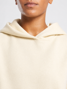 Sweat à capuche décontracté pour femme, 100 % coton molletonné, coupe oversize ample, couleur unie noire, logo personnalisable sur le devant - Product Image 6