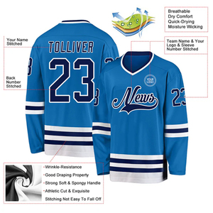 Custom Team Ice Hockey Jersey Embroidered Logo Personalized Sports Uniform Wholesale - Product Image 3