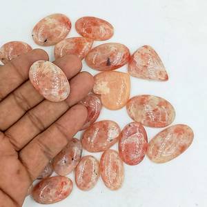 Lote de Cabujones de Piedra del Sol Naranja Natural, 15-30mm, Pulidos, Piedras Preciosas Sueltas para Joyería, Venta al Por Mayor - Product Image 4