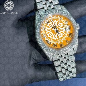 Luxury Unisex Stainless Steel <b>Watch</b> 40mm Round Analog Quartz Sapphire Crystal Folding Clasp Fashion Band - Product Image 2