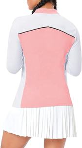 Chemise à manches longues rayée pour femme, 100% coton, rose et blanc, tricotée, respirante, coupe décontractée - Product Image 2