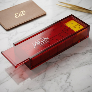 Juego de Dominó de Acrílico de Lujo con Caja de Almacenamiento, Logotipo Personalizado, Fichas de Resina Transparente, Juego de Dominó Premium, Regalo para Adultos, Hotel, Casino - Product Image 1