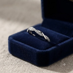 Anillo de Boda de Diamantes Infinitos Trenzados, Oro de 10K, 14K, 18K, Anillo de Diamantes Pavé para Mujer, Fabricante de Joyería Fina Personalizada - Product Image 2