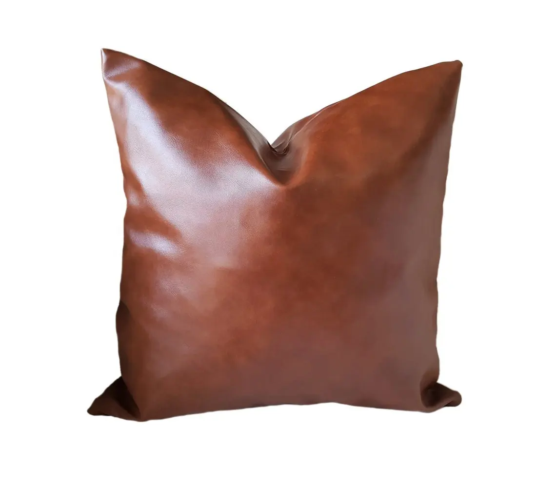 Leather Pillow Cover Leather Sofa Cushion Unique Quality Home Decor Pillow Splicing Cushion Cases Concise Style