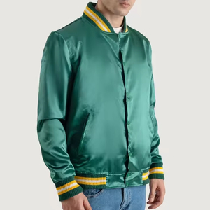 Blouson Bomber Homme en Satin, Motif Tendance, Haute Qualité, Fermeture Éclair, Col Montant, Vente en Gros - Product Image 4