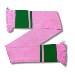 Ensemble bonnet, écharpe et gants en tricot jacquard personnalisé avec logo ou couleur, longs, chauds, en acrylique, à franges, pour l'hiver, idéal pour les sororités. - Product Image 1