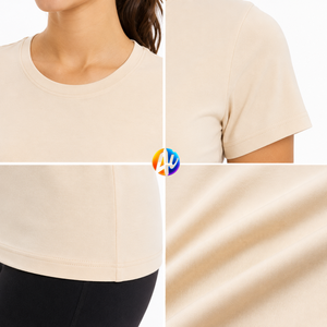 การเย็บที่ทนทานช่วยให้เสื้อยืดผู้หญิงคงรูปทรงได้แม้ใช้งานเป็นประจำ พร้อมผ้าเนื้อนุ่มเพิ่มความสบายสำหรับกิจกรรมประจำวัน - Product Image 6