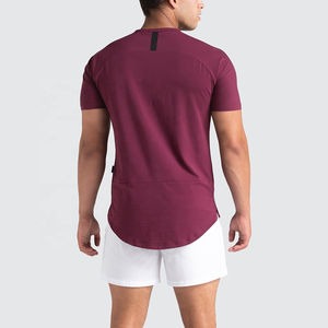 Camiseta Deportiva Personalizada al por Mayor para Hombre, de Secado Rápido, Corte Regular, Cuello Redondo, Informal, para Correr, 100% Algodón, Color Sólido - Product Image 3
