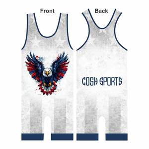 Singlet de Lucha Libre Sublimado para Jóvenes con Equipamiento de Lucha Libre, Uniforme de Lucha Libre para Hombres, Singlets de Lucha Libre Personalizados OEM para Adultos - Product Image 1