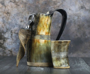 Juego de tazas de cuerno personalizado perfecto para regalo Combo de regalo para amantes de la cerveza Precio al por mayor Ágata - Product Image 2