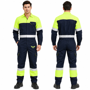 ชุดคลุมทำงานสะท้อนแสงแบบ Hi-Vis สำหรับผู้ชาย ชุดคลุมช่างอุตสาหกรรม ชุดป้องกันเปลวไฟ ชุดยูนิฟอร์มสำหรับทำงาน - Product Image 1