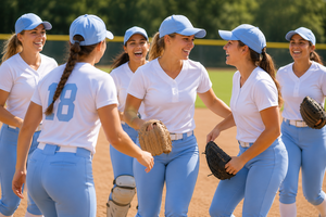 Camiseta de Béisbol Blanca Personalizada para Mujer, Manga Corta, Cuello en V, Secado Rápido, Poliéster, para Equipo de Softbol, OEM - Product Image 6