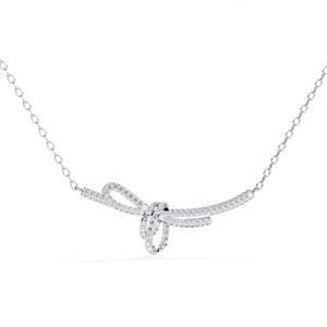 Aniva Graceful 14K Gold <b>Bow</b> Design Necklace 0.90CT Lab Grown Diamond IGI Certified Trendy Fine Jewelry For Women - Product Image 4