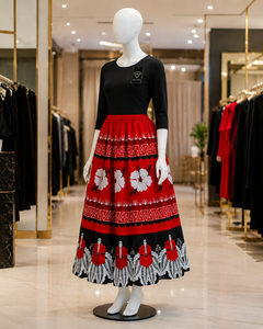 Tropical Embroidered Clothing Vintage Floral Skirt Cotton Everyday Wear Micronesian Island Pacific Style Micronesian Skirt - Product Image 5