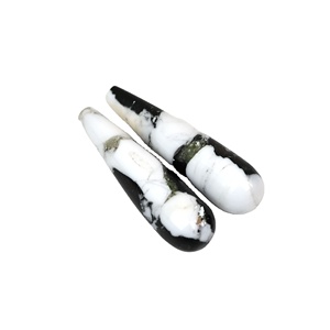 Meilleures ventes : Jaspe zèbre naturel blanc 9x30mm, poli miroir, lisse, forme briolette, pour la fabrication de bijoux, boucles d'oreilles, vente en gros - Product Image 1