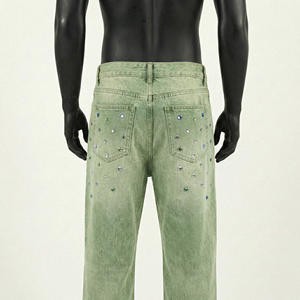 Jean droit en denim personnalisé pour homme – Qualité supérieure, style Hip Hop Gothique, streetwear hiver délavé pour homme 2026 - Product Image 3