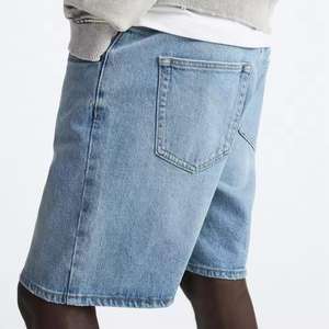Nouveaux shorts en jean décontractés vintage taille haute pour hommes, grande taille, délavés clair, coupe droite, sexy, pour l'été - Product Image 3